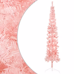vidaXL Slim Artificial Half Christmas Tree with Stand Xmas Artificial Tree - pink, 240 cm