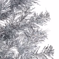 vidaXL Slim Artificial Half Christmas Tree with Stand Xmas Artificial Tree - silver, 150 cm