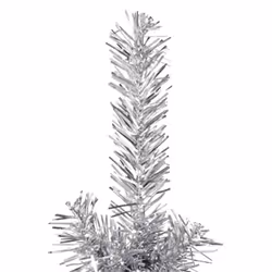 vidaXL Slim Artificial Half Christmas Tree with Stand Xmas Artificial Tree - silver, 180 cm - Additional view 4