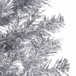 vidaXL Slim Artificial Half Christmas Tree with Stand Xmas Artificial Tree - silver, 180 cm - Additional view 5