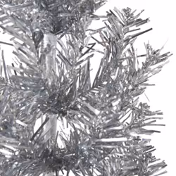 vidaXL Slim Artificial Half Christmas Tree with Stand Xmas Artificial Tree - silver, 210 cm - Additional view 4