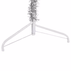 vidaXL Slim Artificial Half Christmas Tree with Stand Xmas Artificial Tree - silver, 210 cm - Additional view 5
