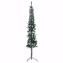 vidaXL Slim Artificial Half Christmas Tree with Stand Xmas Artificial Tree - green, 150 cm