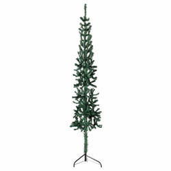 vidaXL Slim Artificial Half Christmas Tree with Stand Xmas Artificial Tree - green, 150 cm