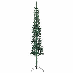 vidaXL Slim Artificial Half Christmas Tree with Stand Xmas Artificial Tree - green, 180 cm