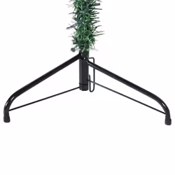 vidaXL Slim Artificial Half Christmas Tree with Stand Xmas Artificial Tree - green, 210 cm