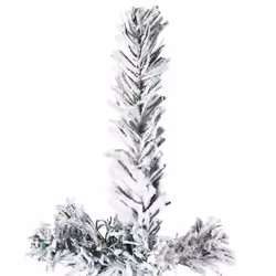 vidaXL Slim Artificial Half Christmas Tree with Stand Xmas Artificial Tree - white and green, 150 cm - Additional view 4