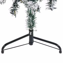 vidaXL Slim Artificial Half Christmas Tree with Stand Xmas Artificial Tree - white and green, 150 cm - Additional view 6