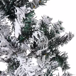 vidaXL Slim Artificial Half Christmas Tree with Stand Xmas Artificial Tree - white and green, 180 cm - Additional view 5
