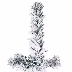 vidaXL Slim Artificial Half Christmas Tree with Stand Xmas Artificial Tree - white and green, 210 cm
