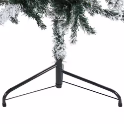 vidaXL Slim Artificial Half Christmas Tree with Stand Xmas Artificial Tree - white and green, 210 cm - Additional view 5