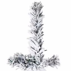 vidaXL Slim Artificial Half Christmas Tree with Stand Xmas Artificial Tree - white and green, 240 cm - Additional view 4