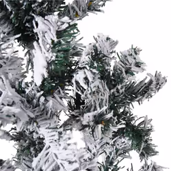 vidaXL Slim Artificial Half Christmas Tree with Stand Xmas Artificial Tree - white and green, 240 cm - Additional view 5