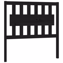 vidaXL Bed Headboard Home Bedroom Decorative Bed Header Panel Solid Wood Pine - black, 95.5 x 4 x 100 cm - Additional view 2