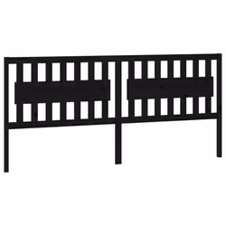 vidaXL Bed Headboard Home Bedroom Decorative Bed Header Panel Solid Wood Pine - black, 205.5 x 4 x 100 cm - Additional view 2