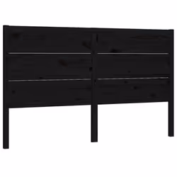 vidaXL Headboard Bedroom Bed Headboard Decorative Bed Header Solid Wood Pine - black, 126 x 4 x 100 cm