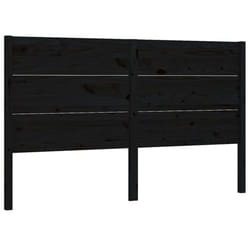 vidaXL Headboard Bedroom Bed Headboard Decorative Bed Header Solid Wood Pine - black, 206 x 4 x 100 cm