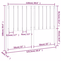 VidaXL 818862 headboard/footboard Grey - Additional view 6