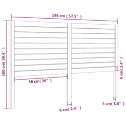 vidaXL Bed Headboard Home Bedroom Decorative Bed Header Panel Solid Wood Pine - brown, 146 x 4 x 100 cm - Additional view 6