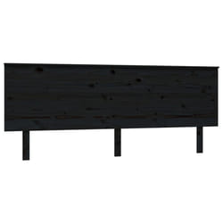 vidaXL Bed Headboard Home Bedroom Decorative Bed Header Panel Solid Wood Pine - black, 204 x 6 x 82.5 cm