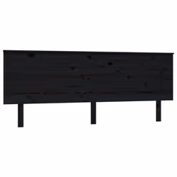 vidaXL Bed Headboard Home Bedroom Decorative Bed Header Panel Solid Wood Pine - black, 204 x 6 x 82.5 cm - Additional view 2