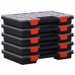 vidaXL 5/10x Assortment Boxes Polypropylene Tool Organiser Box Multi Models - 15 dividers