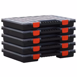 vidaXL 5/10x Assortment Boxes Polypropylene Tool Organiser Box Multi Models - 21 boxes