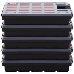 vidaXL 5/10x Assortment Boxes Polypropylene Tool Organiser Box Multi Models - 21 boxes