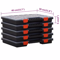 vidaXL 5/10x Assortment Boxes Polypropylene Tool Organiser Box Multi Models - 21 boxes
