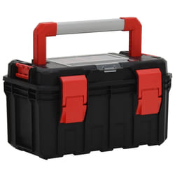 vidaXL Tool Box Black and Red Tool Organiser Case Storage Box Multi Sizes - 45 x 28 x 26.5 cm