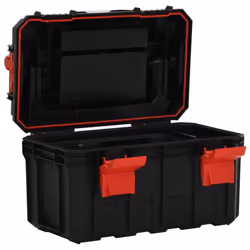 vidaXL Tool Box Black and Red Tool Organiser Case Storage Box Multi Sizes - 45 x 28 x 26.5 cm