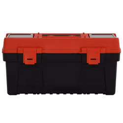 vidaXL Tool Box Set 2 Piece Black&Red Tool Case 36x19x18.5 cm/55x27.5x28.5 cm - 55 x 27.5 x 28.5 cm