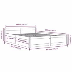 vidaXL Bed Frame with Drawers Bedroom Bedstead Bed Base Multi Colours/Sizes - brown, 140 x 190 cm - Additional view 10