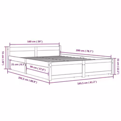vidaXL Bed Frame with Drawers Bedroom Bedstead Bed Base Multi Colours/Sizes - brown, 160 x 200 cm - Additional view 3