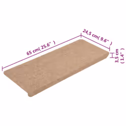 vidaXL Stair Mats Carpet Stair Tread Stair Step Rug Self-adhesive 15 pcs Beige - Additional view 8
