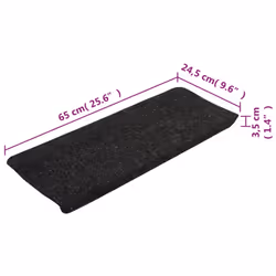 vidaXL Self-adhesive Stair Mats Carpet Stair Treads Stair Step Protector Rug - anthracite, 65 x 28 cm - Additional view 4