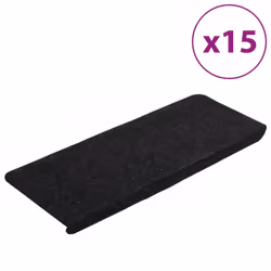 vidaXL Self-adhesive Stair Mats Carpet Stair Treads Stair Step Protector Rug - black, 65 x 28 cm