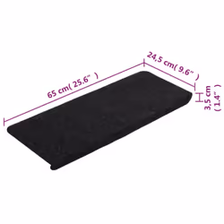 vidaXL Self-adhesive Stair Mats Carpet Stair Treads Stair Step Protector Rug - black, 65 x 28 cm - Additional view 4