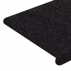 vidaXL Self-adhesive Stair Mats Carpet Stair Treads Stair Step Protector Rug - black, 65 x 28 cm - Additional view 7