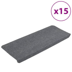 vidaXL Self-adhesive Stair Mats Carpet Stair Treads Stair Step Protector Rug - grey, 65 x 28 cm