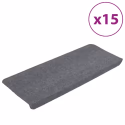 vidaXL Self-adhesive Stair Mats Carpet Stair Treads Stair Step Protector Rug - grey, 65 x 28 cm