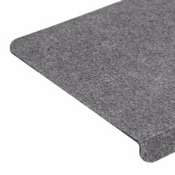 vidaXL Self-adhesive Stair Mats Carpet Stair Treads Stair Step Protector Rug - grey, 65 x 28 cm - Additional view 7