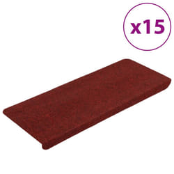 vidaXL Self-adhesive Stair Mats Carpet Stair Treads Stair Step Protector Rug - red, 65 x 28 cm