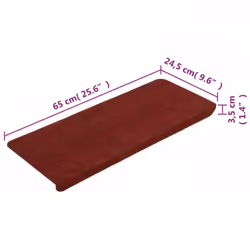 vidaXL Self-adhesive Stair Mats Carpet Stair Treads Stair Step Protector Rug - red, 65 x 28 cm - Additional view 8