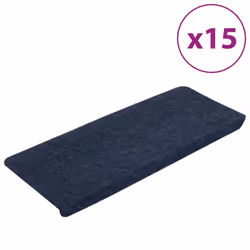 vidaXL Self-adhesive Stair Mats Carpet Stair Treads Stair Step Protector Rug - blue, 65 x 28 cm - Additional view 2