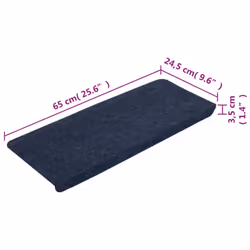 vidaXL Self-adhesive Stair Mats Carpet Stair Treads Stair Step Protector Rug - blue, 65 x 28 cm - Additional view 4