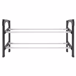 vidaXL Extendable Shoe Rack with 2 Shelves Hallway Shoe Storage Unit Shelf