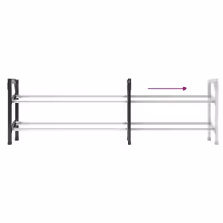 vidaXL Extendable Shoe Rack with 2 Shelves Hallway Shoe Storage Unit Shelf - Additional view 4