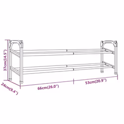 vidaXL Extendable Shoe Rack with 2 Shelves Hallway Shoe Storage Unit Shelf - Additional view 7