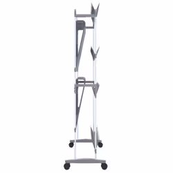 vidaXL Shoe Rack with Wheels Silver Shoe Organiser Shelf Stand Storage Unit